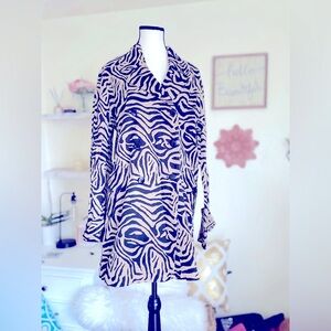 Dana Buchman Tan & Black Zebra Jacket Size L